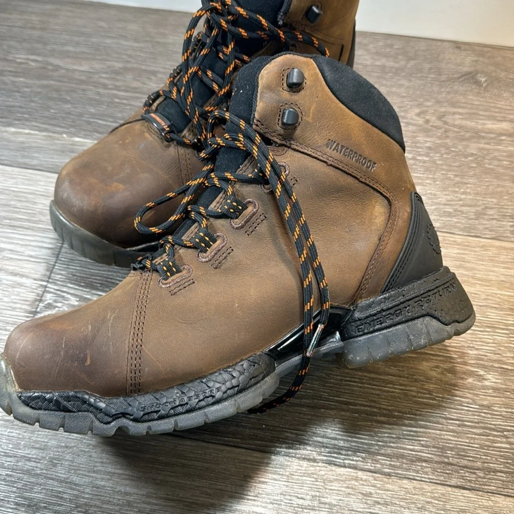 Hytest work boots steel toe waterproof leather boots men’s size 8.5